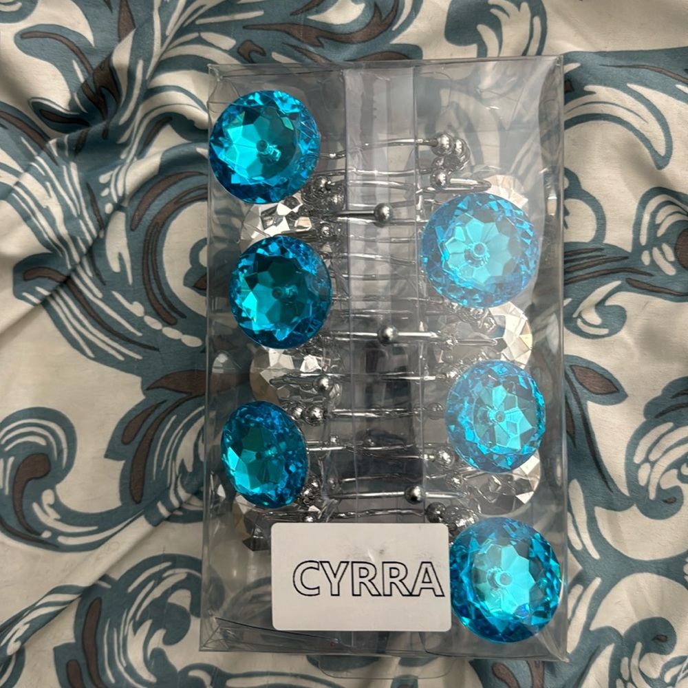 Blue Shower Curtain Hooks